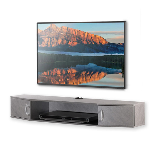 Gray wall mount floating - floating, tv