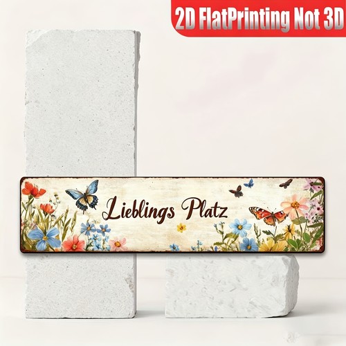 Metal decorative sign 10x40cm - metal,